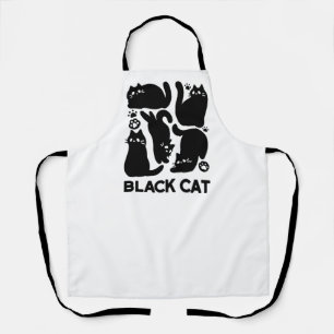 Black Cat Silhouettes - Cute Feline Design Apron