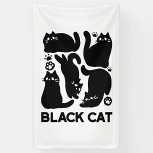 Black Cat Silhouettes - Cute Feline Design Banner