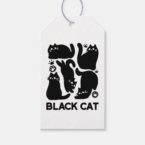 Black Cat Silhouettes _ Cute Feline Design Gift Tags