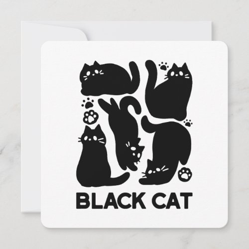 Black Cat Silhouettes _ Cute Feline Design Holiday Card