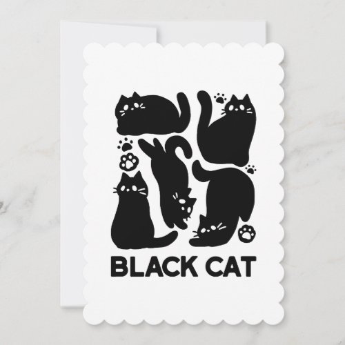 Black Cat Silhouettes _ Cute Feline Design Holiday Card