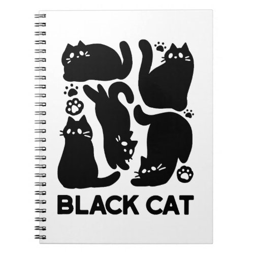 Black Cat Silhouettes _ Cute Feline Design Notebook