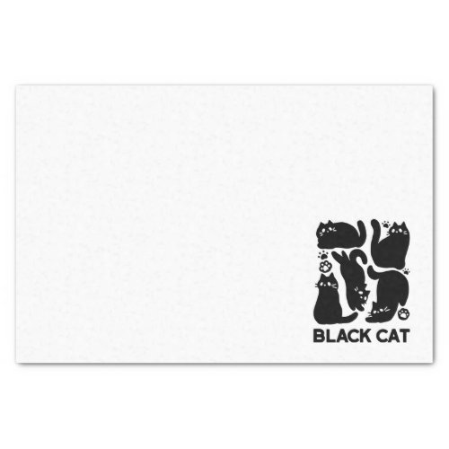 Black Cat Silhouettes _ Cute Feline Design Tissue Paper