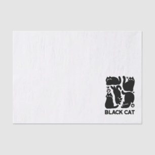 Black Cat Silhouettes - Cute Feline Design Tissue Paper