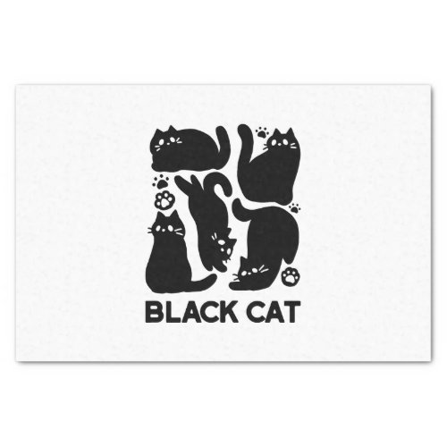 Black Cat Silhouettes _ Cute Feline Design Tissue Paper