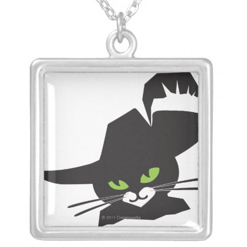 Black Cat Silver Plated Necklace