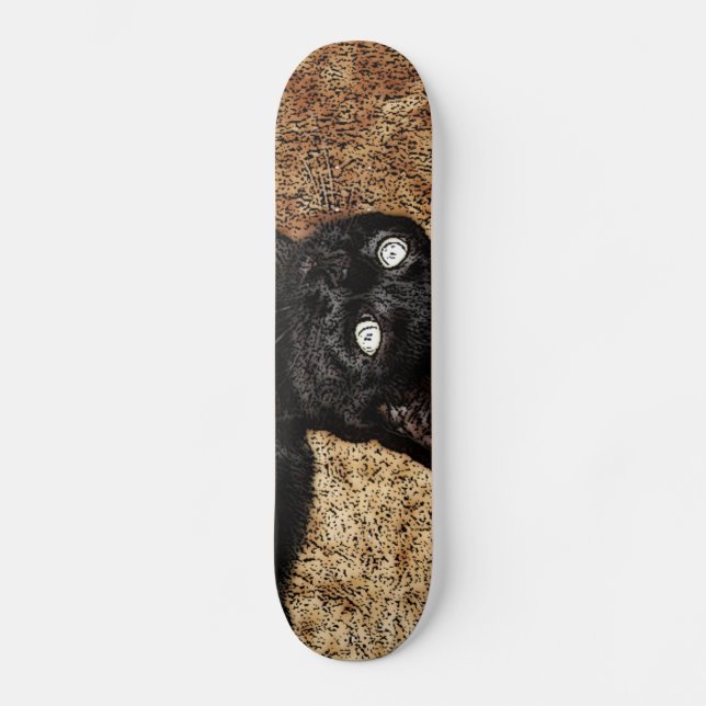 black cat skateboard deck (Front)