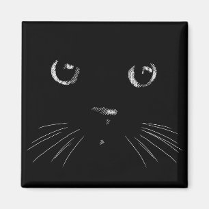Black cat sketch magnet