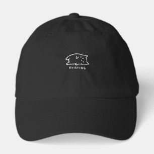 Black Cat Sketch Minimalist Hand-Drawn Hat