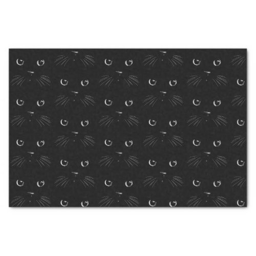 Black cat sketch portrait pattern tissue paper