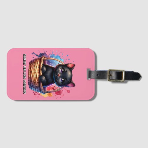 Black Cat Smarter Than Dogs Every Time Luggage Tag
