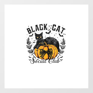 Black Cat Social Club, Halloween, Coquette, Gothic Wall Decal