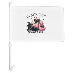 Black Cat Social Club Halloween Witch Party Costum Car Flag