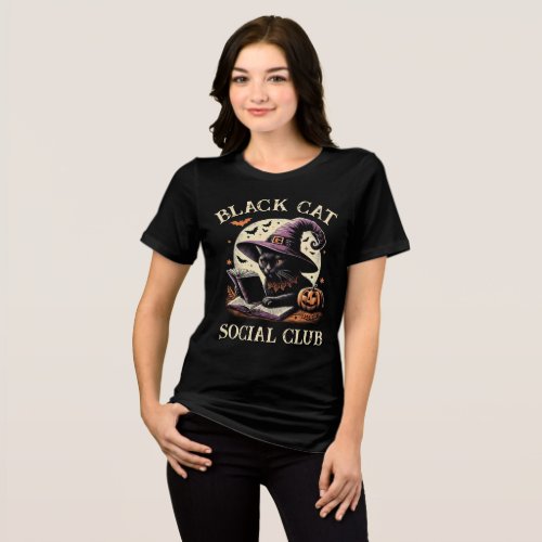 Black Cat Social Club Witchy Halloween Tri_Blend Shirt