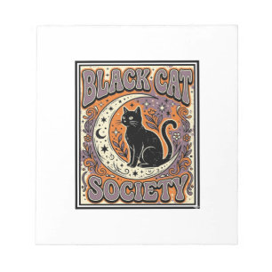 Black Cat Society Cat Black Cat Vintage Vector Art Notepad
