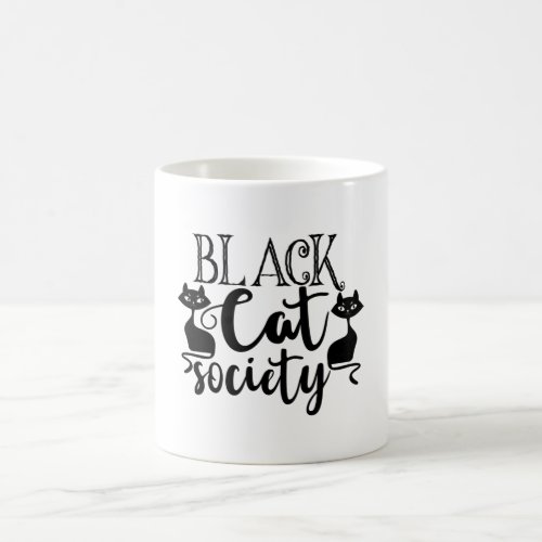 Black Cat Society Funny Halloween Cute Coffee Mug