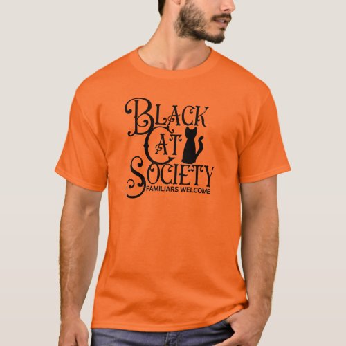 Black Cat Society Halloween T_Shirt