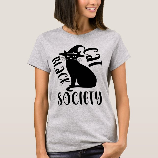 Black Cat Society, Halloween Womens T-Shirt (Front)