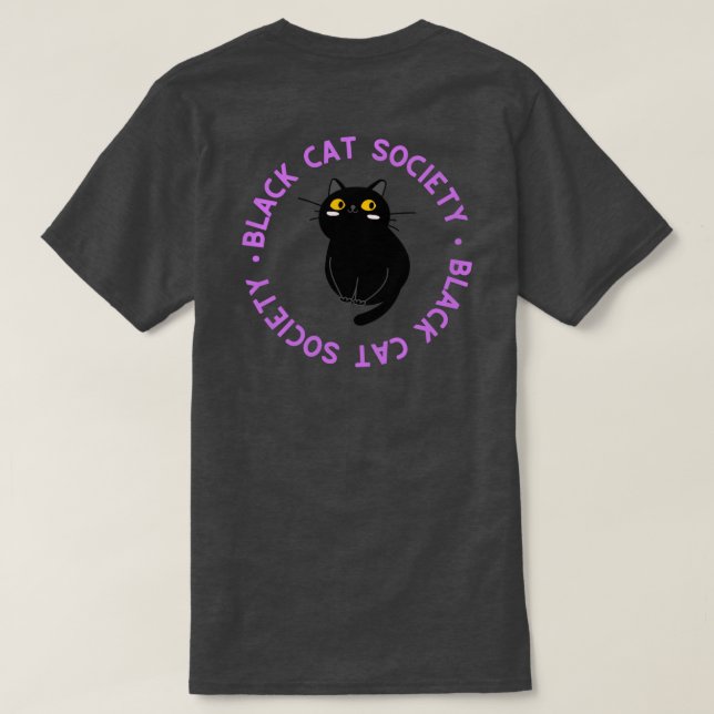 Black Cat Society - Purple T-Shirt (Design Back)