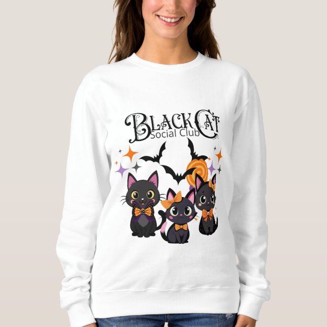 Black Cat Society T-Shirt Sweatshirt (Front)