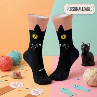 Black Cat Socks Gift for Cat Lovers