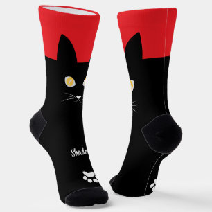 Black Cat Socks Gift for Cat Mom & Cat Dad Lovers
