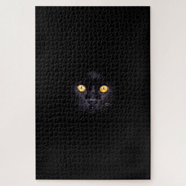 Black Cat Solid Background Difficult  Animal Pet Jigsaw Puzzle (Vertical)