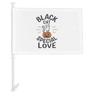 Black Cat Special Love Halloween Cat Vector Design Car Flag