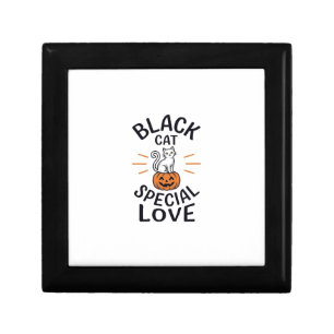 Black Cat Special Love Halloween Cat Vector Design Gift Box
