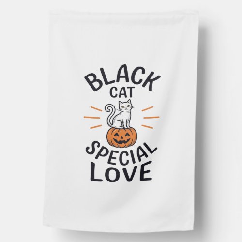 Black Cat Special Love Halloween Cat Vector Design House Flag