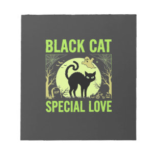 Black Cat Special Love Halloween Graphic Notepad