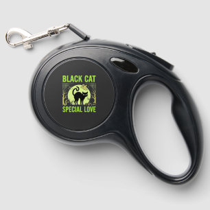 Black Cat Special Love Halloween Graphic Retractable Pet Leash