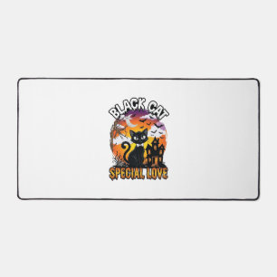 Black Cat Special Love Halloween Haunted House Bat Desk Mat