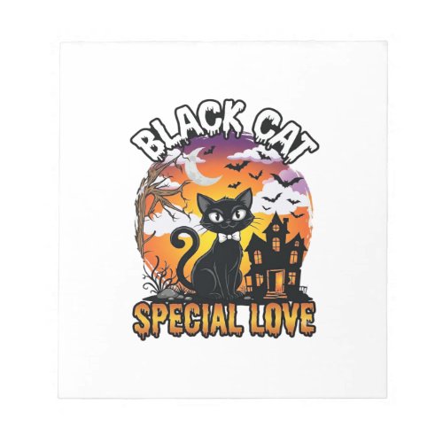 Black Cat Special Love Halloween Haunted House Bat Notepad