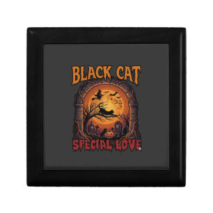 Black Cat Special Love Halloween Moon Witch Pumpki Gift Box