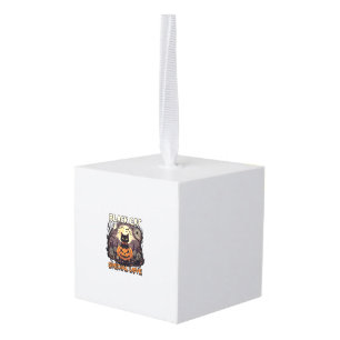 Black Cat Special Love Halloween Pumpkin Full Moon Cube Ornament