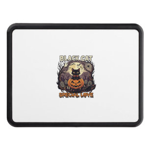 Black Cat Special Love Halloween Pumpkin Full Moon Hitch Cover