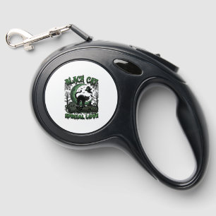 Black Cat Special Love Haloween Crescent Moon Ghos Retractable Pet Leash