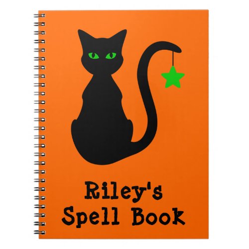 Black Cat Spell Book Notebook
