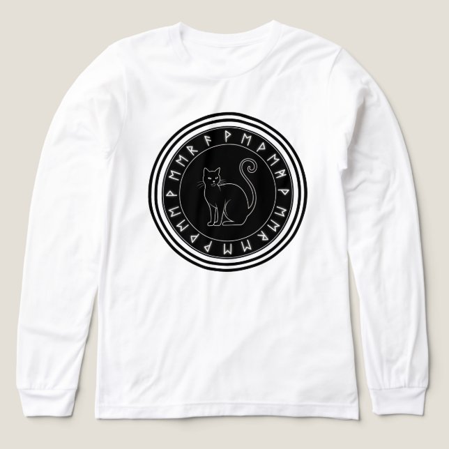 Black Cat Spell Halloween Tri-Blend Shirt (Design Front)