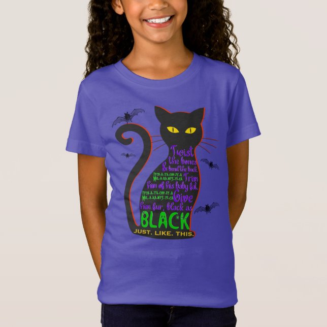 Black Cat Spell Kid’s T-shirt (Front)
