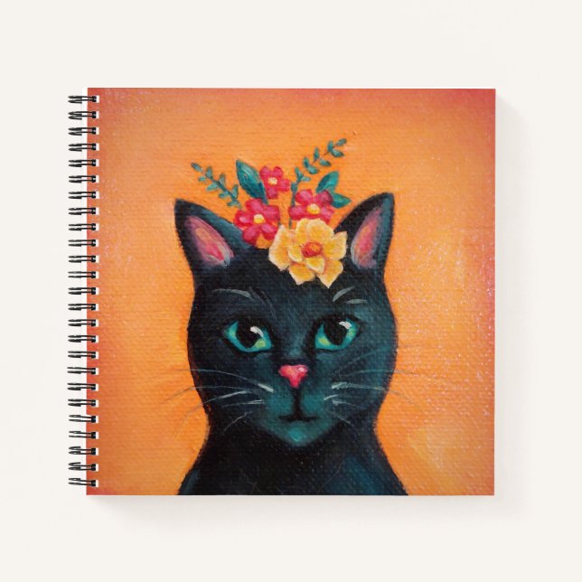 Black Cat Spiral Notebook (Front)
