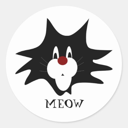 Black Cat Splat Classic Round Sticker