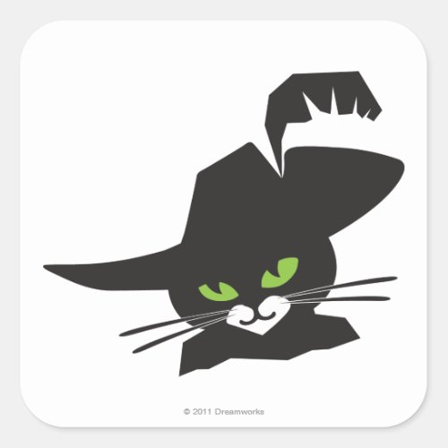 Black Cat Square Sticker