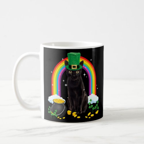 Black Cat St Patricks Day Leprechaun Costume Shamr Coffee Mug