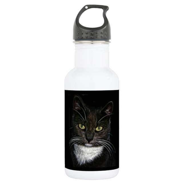 Black Cat Stainless Steel Water Bottle (Front)