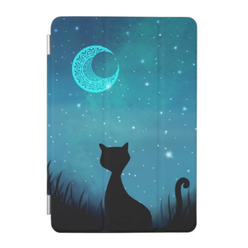 black cat starry night iPad mini cover