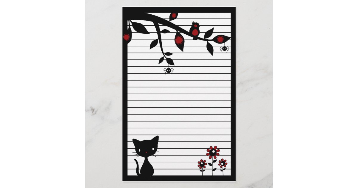 Black Cat Stationery | Zazzle