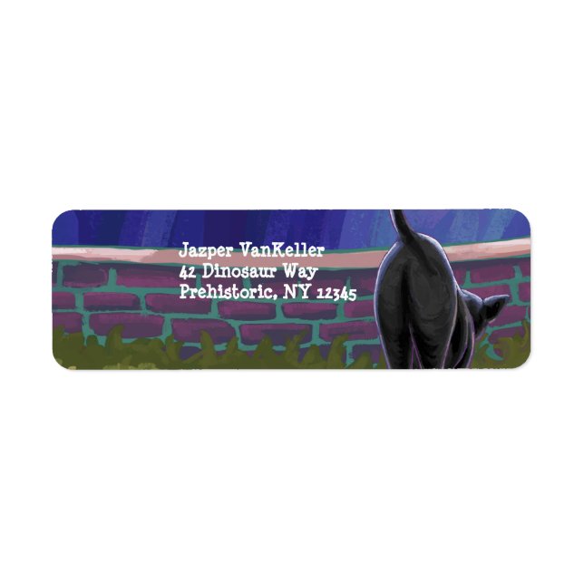 Black Cat Stationery Label (Front)