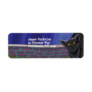 Black Cat Stationery Label